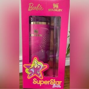 Stanley✨🩷💛Barbie Superstar Pink Tumbler with Gold Accents